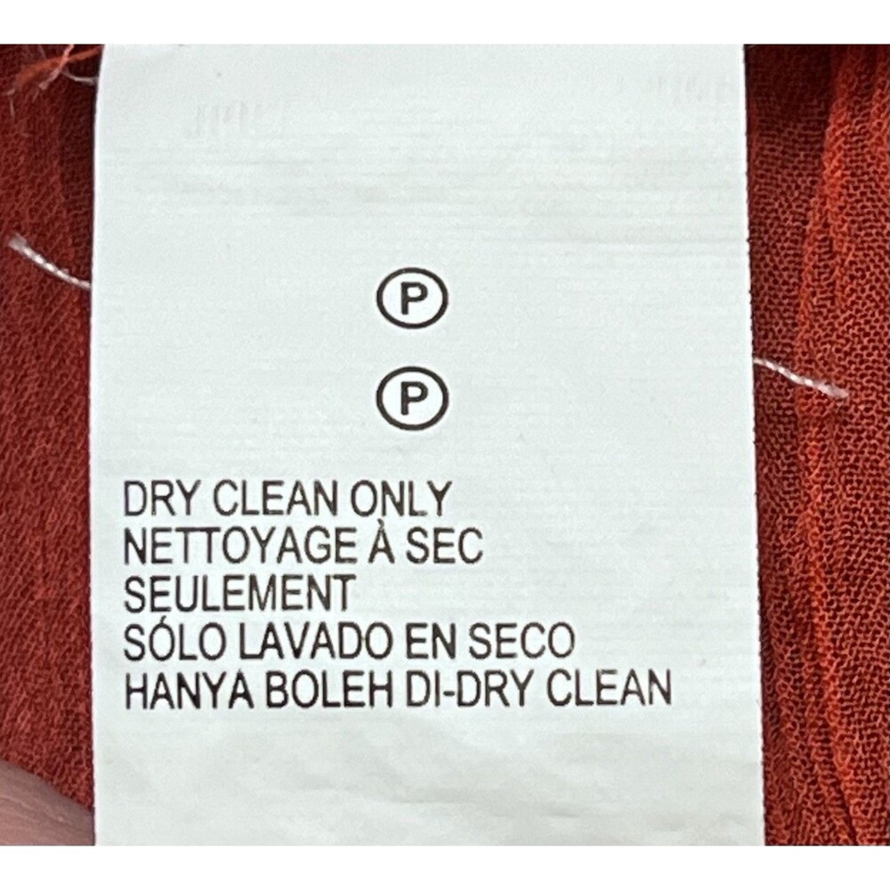Lucky Brand Floral Sheer Womens XS Orange Red Coral Fairy Boho Peasant Cottage - Picture 9 of 11